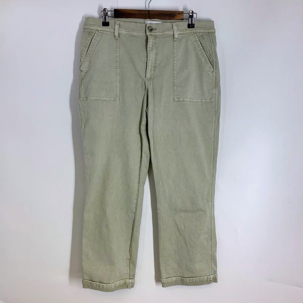 Lila Ryan Women's Payton Military Stretch Cotton Straight Leg Cuff Peyote SZ 16